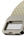 Close-up of a beige rope with a metal buckle on a white background.