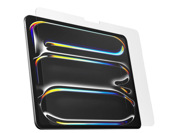 Futuristic metallic object with rainbow reflections on a white background
