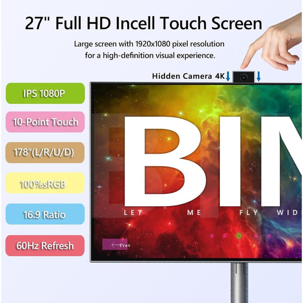 27-Inch Smart Display Android 13 Full HD Portable Touch Screen H01J Qatar
