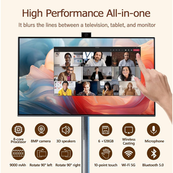 27-Inch Smart Display Android 13 Full HD Portable Touch Screen H01J Qatar