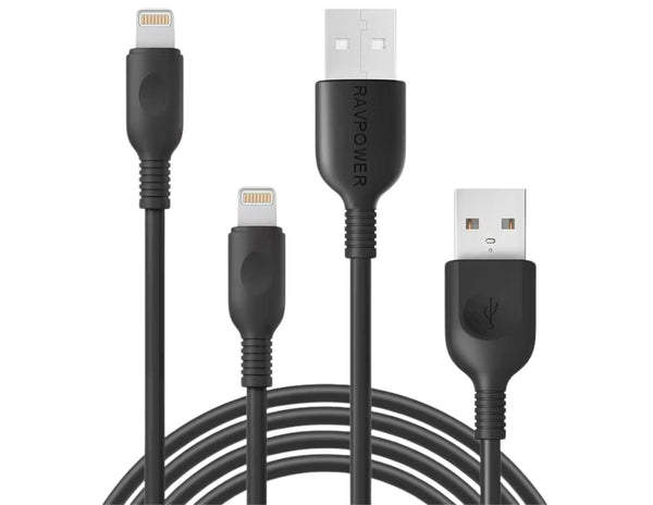 RAVPower RP-LC010 2-Pack Lightning Cables – 3ft + 6ft Durable Charge & Sync Cords