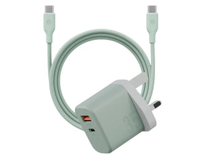 Green Bazic Velox Kit UK 1C1A PD35W GaN Charger + 1.5M C2C 60W Cable – CHR-GPVLX-UK on a white background