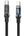 Black charging cable with digital display on a white background