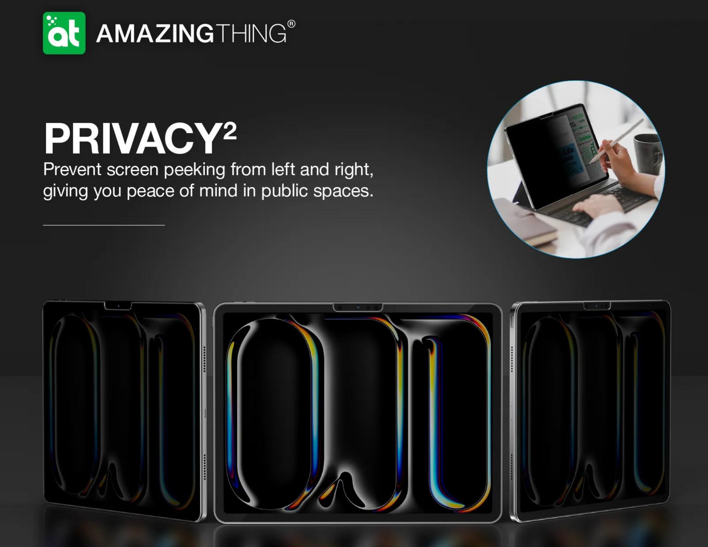 AMAZINGTHING SUPREME Privacy Full Glass for iPad Pro 11 /13 & iPad Air 11/13 - THABTHABA STORE