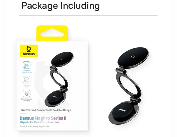 Baseus magnetic car mount with packaging on a white background
