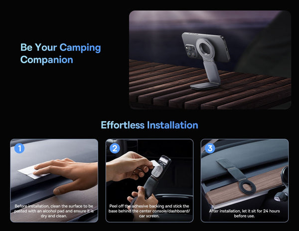 Baseus PrimeTrip Series C02 Mega Magnetic Car Mount Stick-On Version (Frosted Grey / Cluster Black)