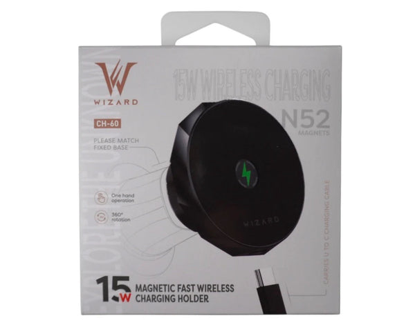 Wizard 15W Magnetic Fast Wireless Charging Holder (CH-60)