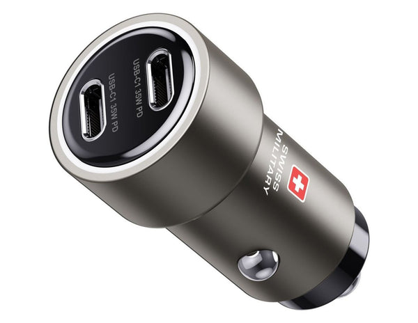 Swiss Military SM-CC-70WPD-2C-CABLE 70W Super-Fast Car Charger with USB-C to USB-C Cable