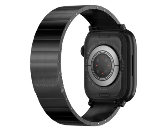 حزام MagEasy Maestro M المغناطيسي المصنوع من الفولاذ المقاوم للصدأ لساعة Apple Watch - فضي وأسود