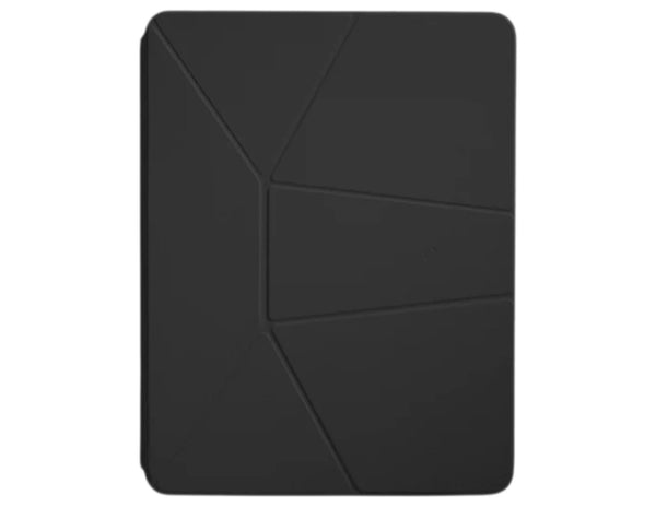 Black geometric-patterned Moft Dynamic Folio Case for iPad Mini (6–7th Gen) on a white background