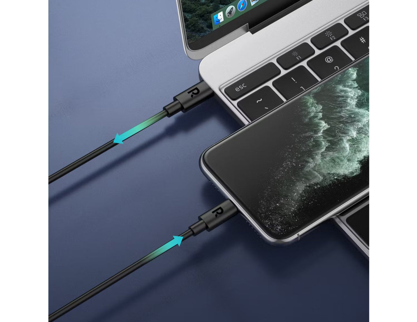كابل RAVPower RP-CB062 من النوع C إلى Lightning بطول 1 متر - كابل شحن سريع للآيفون