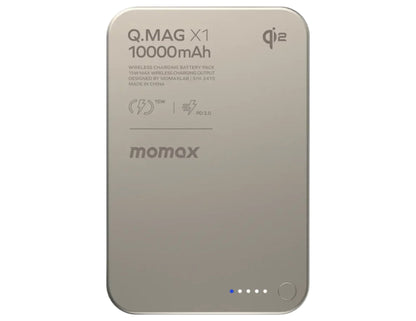 Momax Q.MAG X1 power bank with 10000mAh capacity on a white background