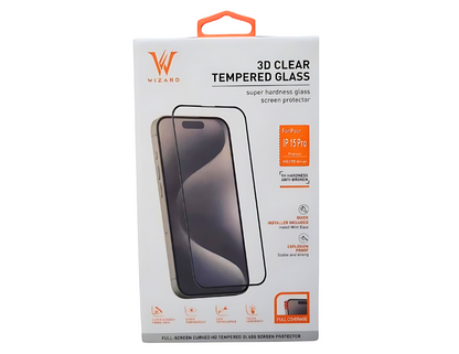 Wizard 3D Clear Tempered Glass for iPhone 14 Pro- Pro Max ,  iPhone 15 Pro- Pro Max