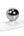 Metallic sphere on a white base with a white background