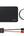 Black power bank with cables on a white background