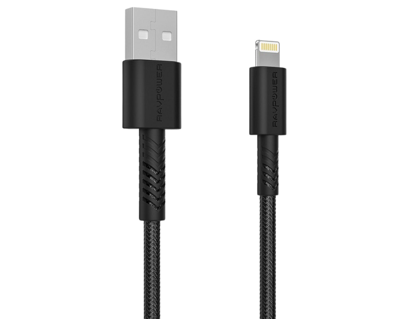 كابل RAVPower RP-CB042 Lightning بطول 2 متر - مضفر بخيوط النايلون، شحن سريع