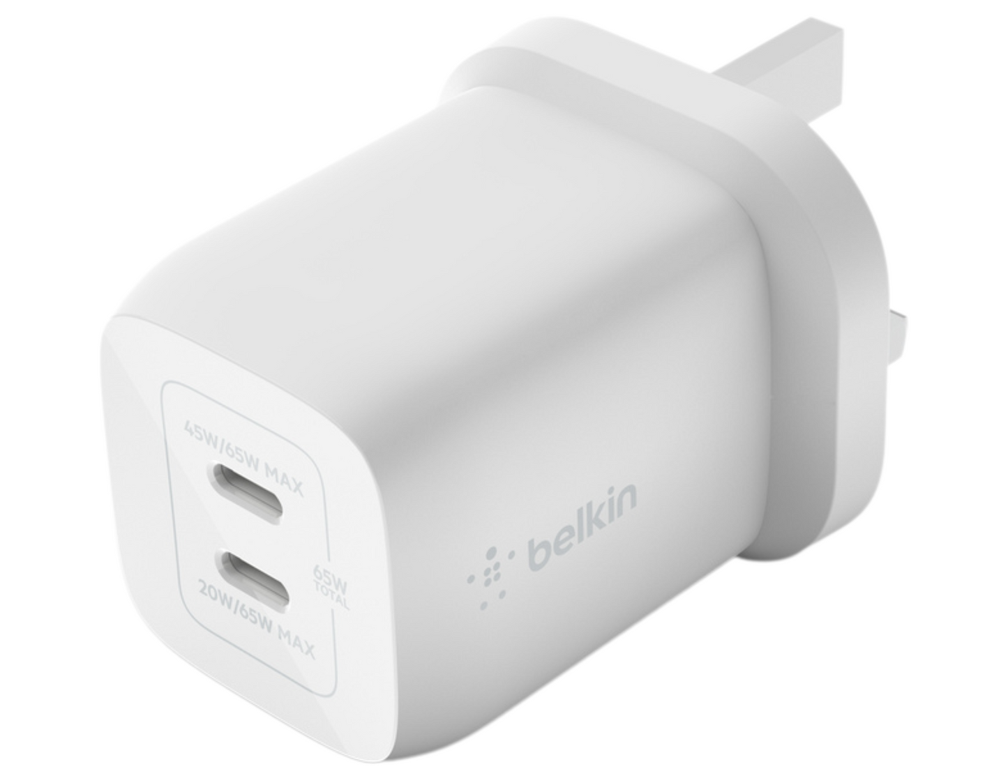 Belkin - شاحن حائط BoostCharge Pro ثنائي USB-C GaN مع PPS 65W