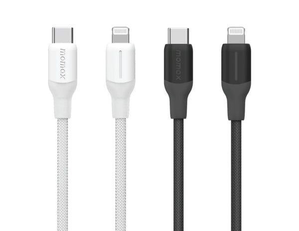 Momax 1-Link Flow CL+ USB-C to Lightning Braided Cable 2m (DL55D / DL55W) – MFi Certified Fast Charging Cable for iPhone & iPad