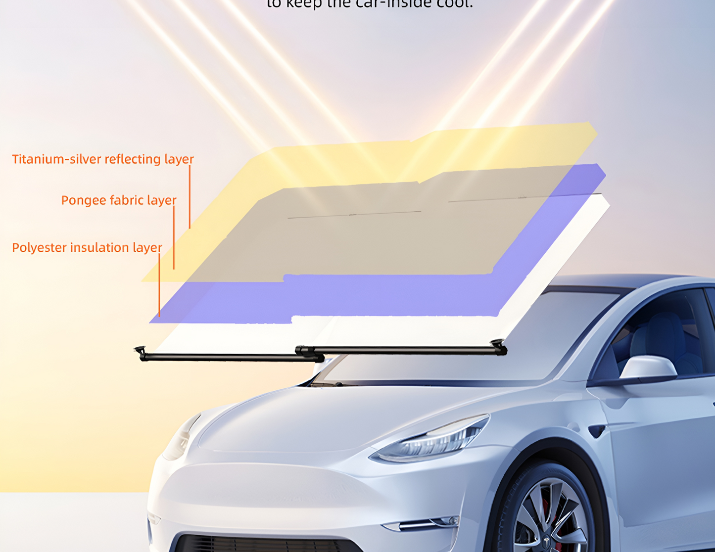 VyVylabs CoolDrive Double Layered Windshield Sunshade