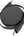 Black circular charging pad with USB-C cable on a white background