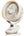 White and beige clip-on fan with digital display on a white background