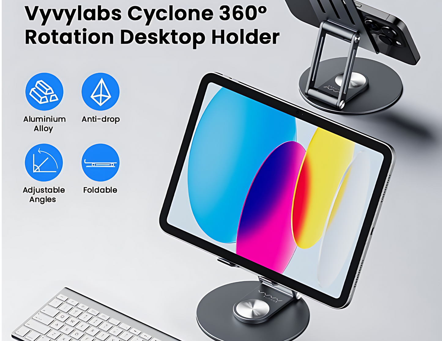 Vyvylabs Cyclone 360 Degree Rotation Desktop Holder - Tarnish