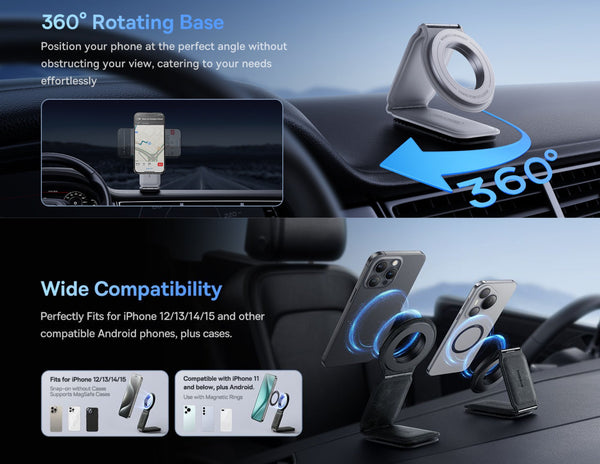 Baseus PrimeTrip Series C02 Mega Magnetic Car Mount Stick-On Version (Frosted Grey / Cluster Black)