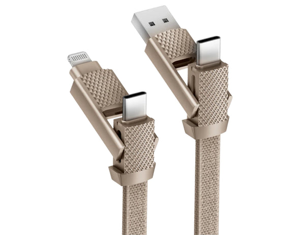 Bazic AluCable 15CM – USB-C, Lightning & USB-A