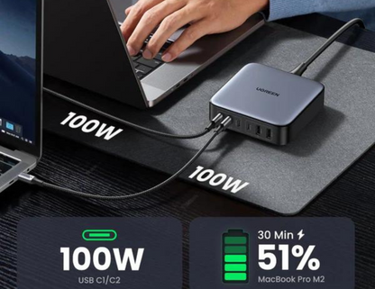 UGREEN - Nexode 200W USB C GaN Charger-6 Ports Desktop Charger