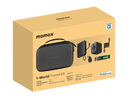 MOMAX 1-World Travel Essential Kit – VPD0176 packaging on a beige background