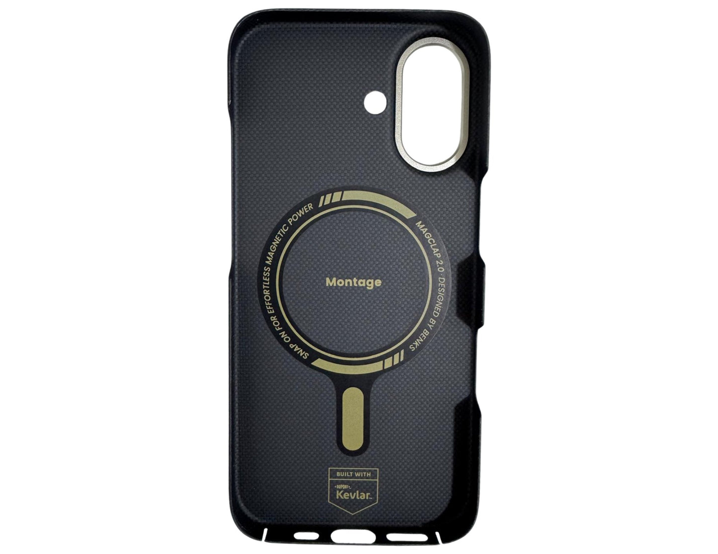 Benks ArmorAir Montage Kevlar® Phone Case for iPhone 17 Series – Black with 'Montage' branding on a white background