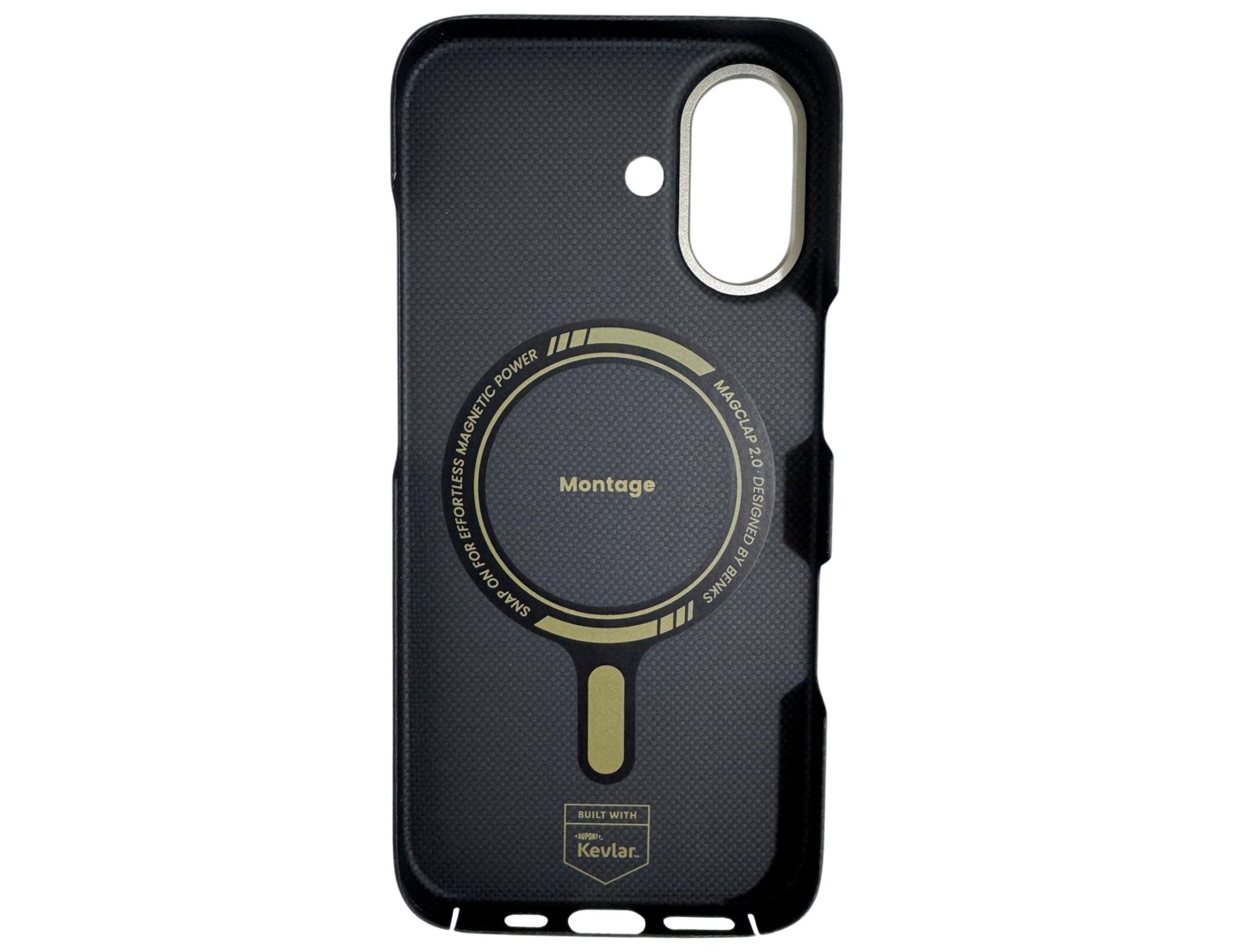 Benks ArmorAir Montage Kevlar® Phone Case for iPhone 17 Series – Black with 'Montage' branding on a white background
