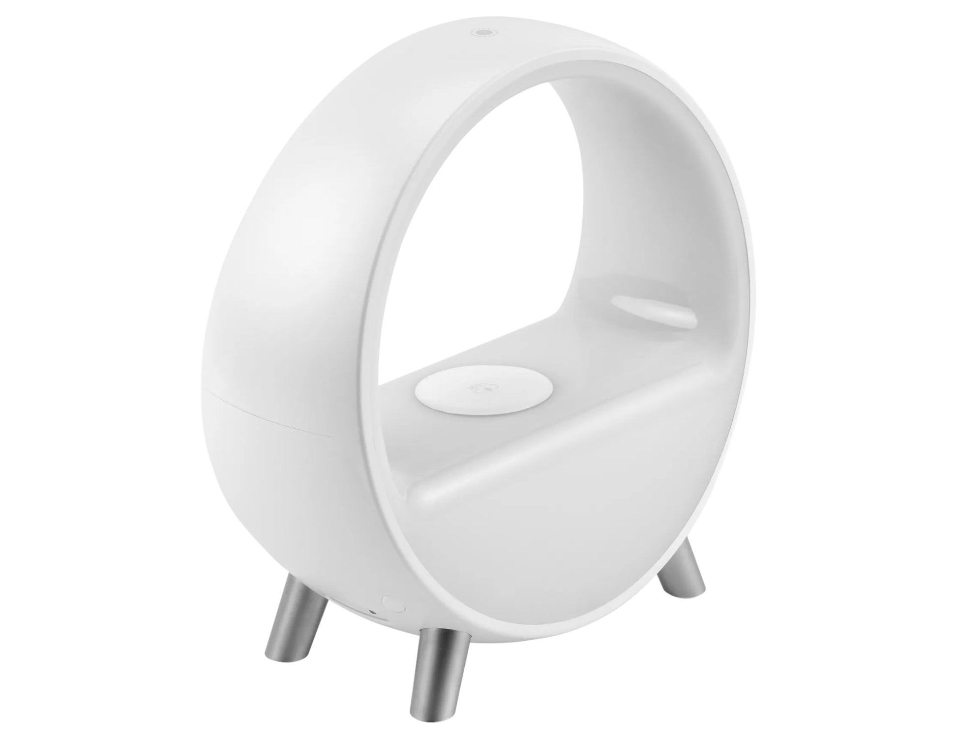 Momax Smart ZENSE IoT LED Clock with Wireless Charging – QC3SWWW with legs on a white background