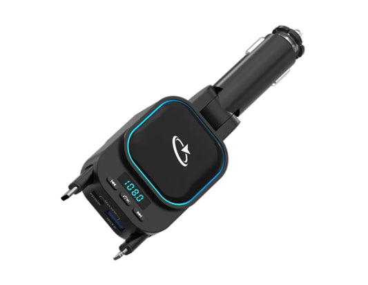 Goaltage PowerTune Pro Bluetooth FM Transmitter GT-FMTR02 – 96W with digital display on a white background