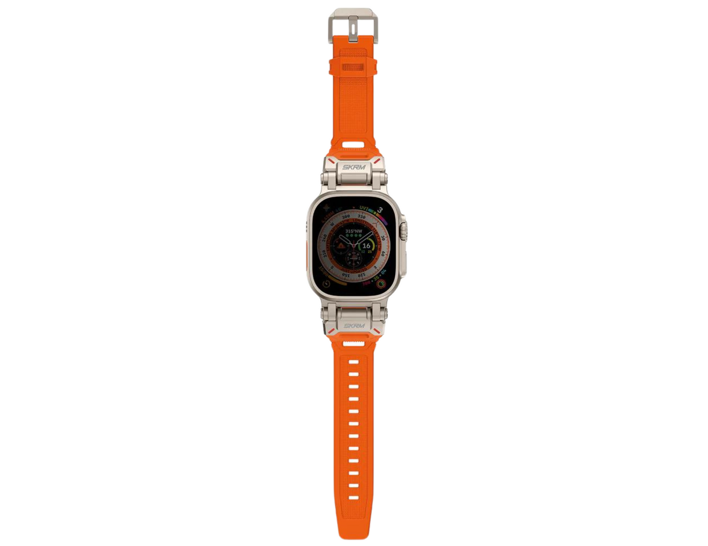 SkinArma Apple Watch Ultra Bands - Orange Red and Black