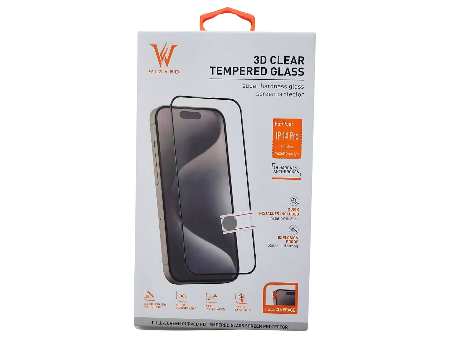 Wizard 3D Clear Tempered Glass for iPhone 14 Pro- Pro Max ,  iPhone 15 Pro- Pro Max