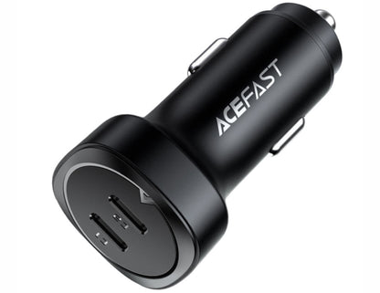 Black car charger with 'ACEFAST' branding on a white background