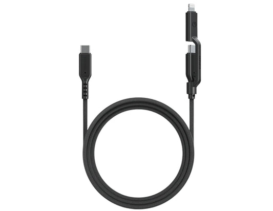 Energea Flow Duo 2-in-1 USB-C to USB-C + Lightning Cable 1.5M – CBL-FLDUO-BLK150