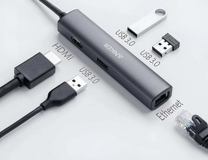 موزع أنكر USB-C (5 في 1، فائق النحافة)