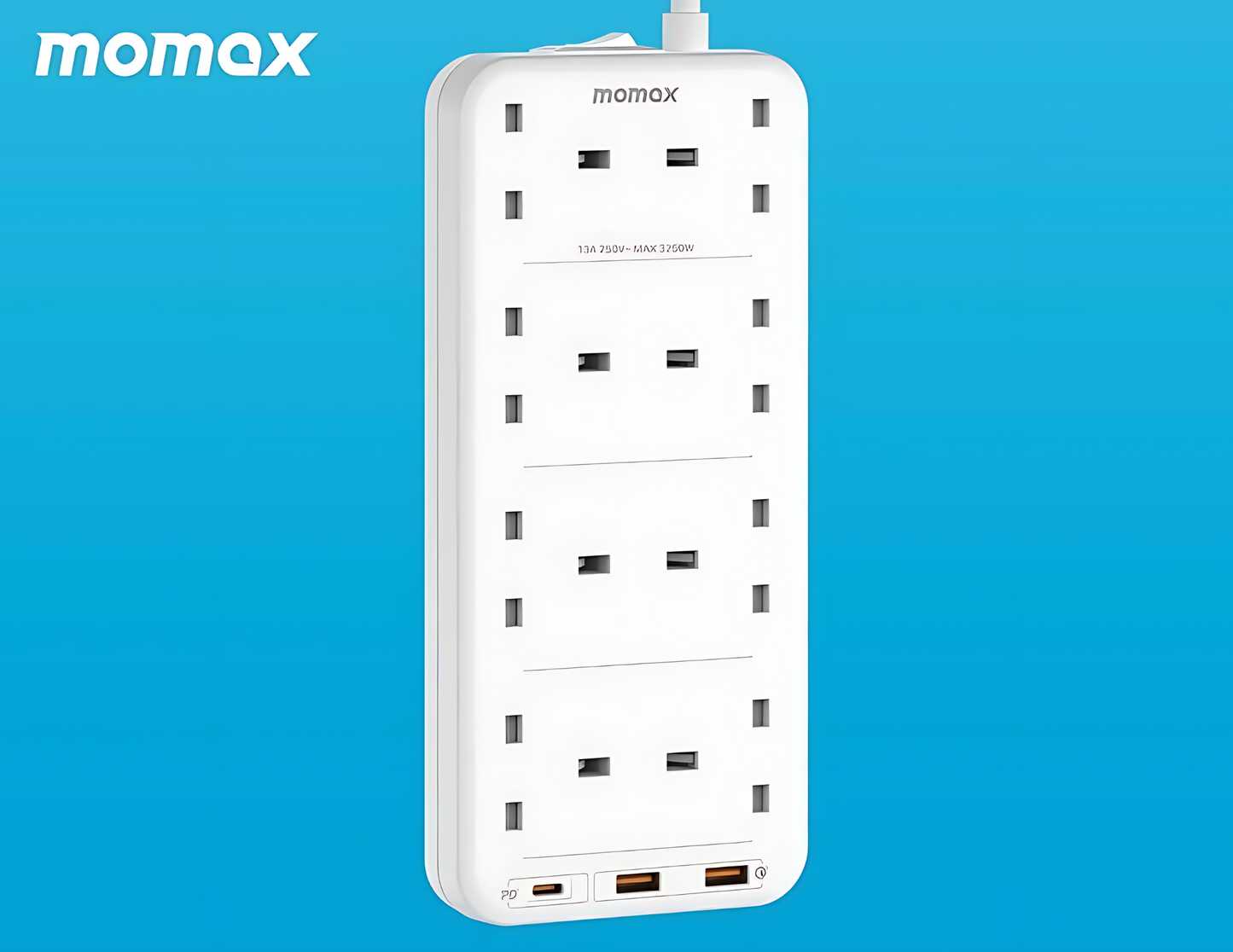 Momax Oneplug 8-Outlet Power Strip With USB