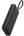 Black portable charger with a strap on a white background