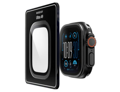 Smartwatch with a protective case on a white background