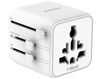 Momax 1-World Universal Travel Charger with Dual AC Outlets – UA19D / UA19W