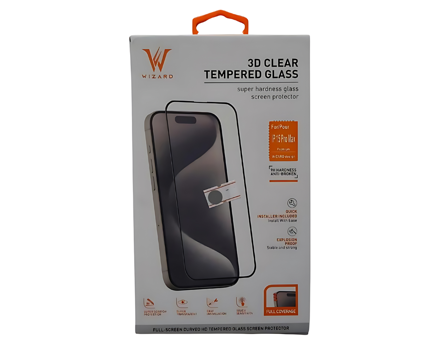 Wizard 3D Clear Tempered Glass for iPhone 14 Pro- Pro Max ,  iPhone 15 Pro- Pro Max