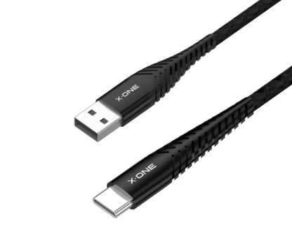 كابل شحن سريع X.ONE Ultra Pro USB A إلى Type C بطول 1 متر باللون الأسود