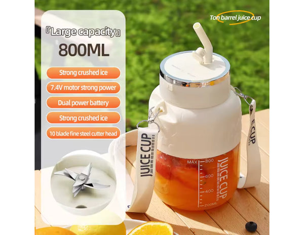 Juice cup with straw and packaging on a wooden surface