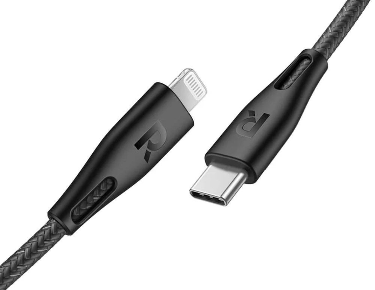 كابل RAVPower RP-CB1003 بطول 0.3 متر من النوع C إلى Lightning مضفر من النايلون - شحن سريع PD