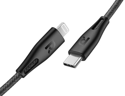 كابل RAVPower RP-CB1003 بطول 0.3 متر من النوع C إلى Lightning مضفر من النايلون - شحن سريع PD