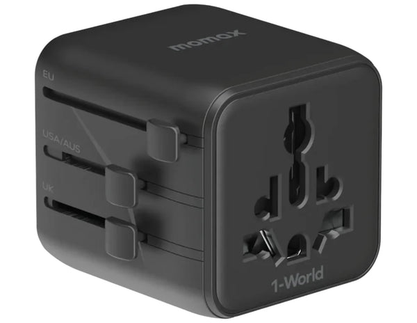 Momax 1-World Universal Travel Charger with Dual AC Outlets – UA19D / UA19W