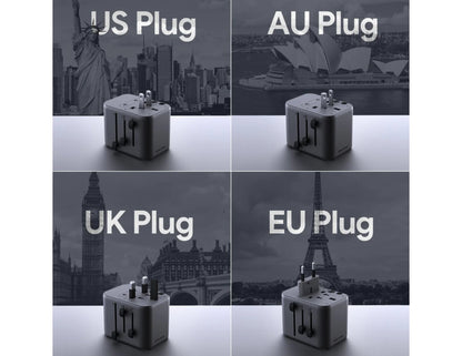 Aukey Travel Mate 35W GaN Universal Adapter with USB Ports PA-TA07A Gray